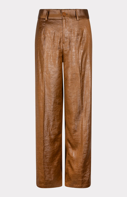 EsQualo Broek metallic em Brandy F24.10557 Stretchshop.nl