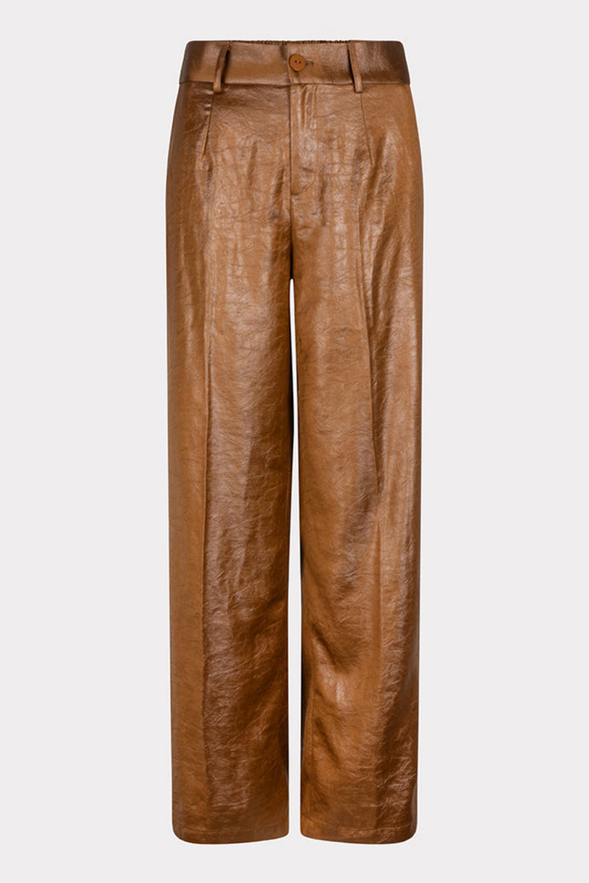 EsQualo Broek metallic em Brandy F24.10557 Stretchshop.nl