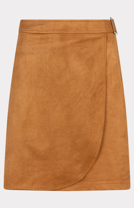 EsQualo Rok overlap suedine Camel F24.10507 Stretchshop.nl