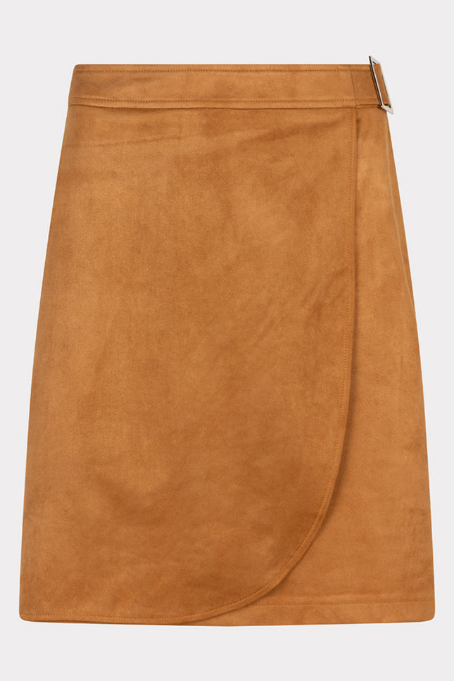 EsQualo Rok overlap suedine Camel F24.10507 Stretchshop.nl