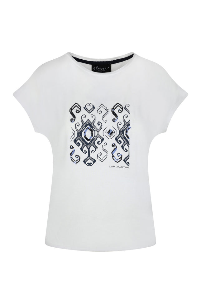 Elvira Casuals T-shirt laura white 24-034 Stretchshop.nl