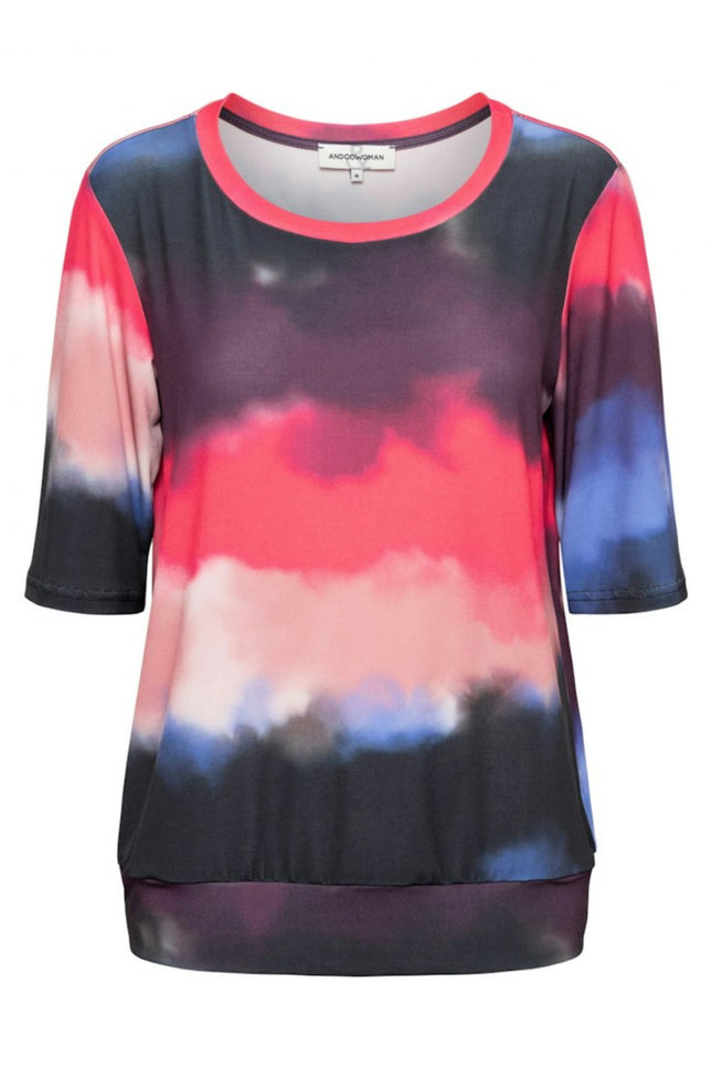 &Co woman Top lucille watercolor line t0259 Stretchshop.nl