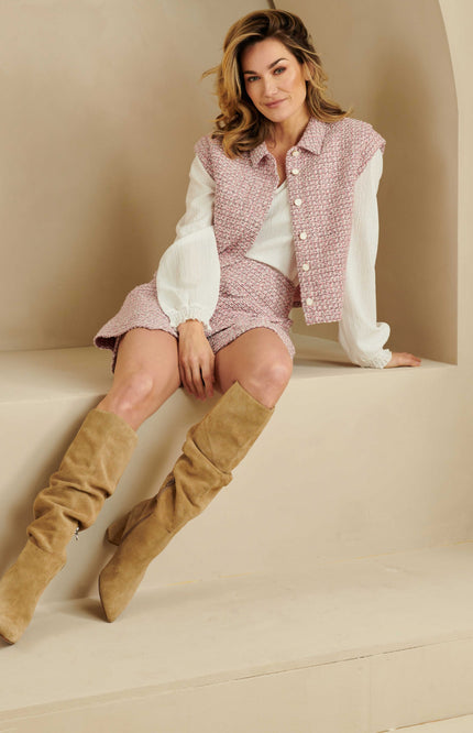 Lofty Manner Gilet candece pink Stretchshop.nl