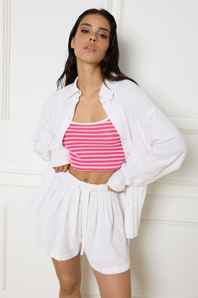 Refined Department Blouse jazzy oversized white 001 Stretchshop.nl