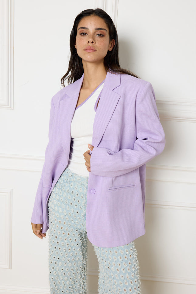 Refined Department Blazer bodi oversized lilac 800 Stretchshop.nl