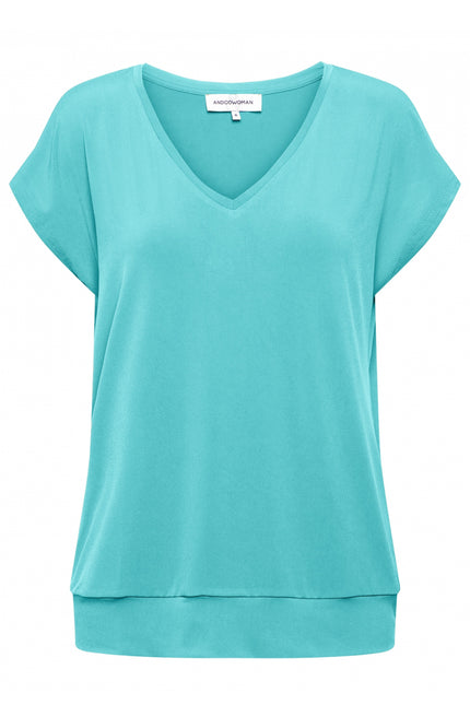 &Co woman Top lucia turquoise TO190 Stretchshop.nl