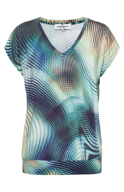 &Co woman Top lucia laser navy t0260 Stretchshop.nl