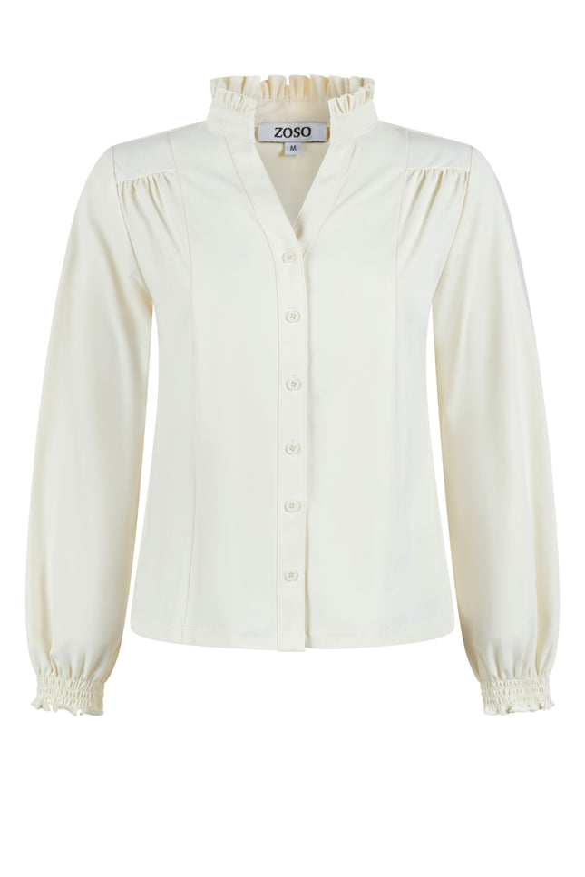 Zoso Travel blouse joy ivory 244 Stretchshop.nl