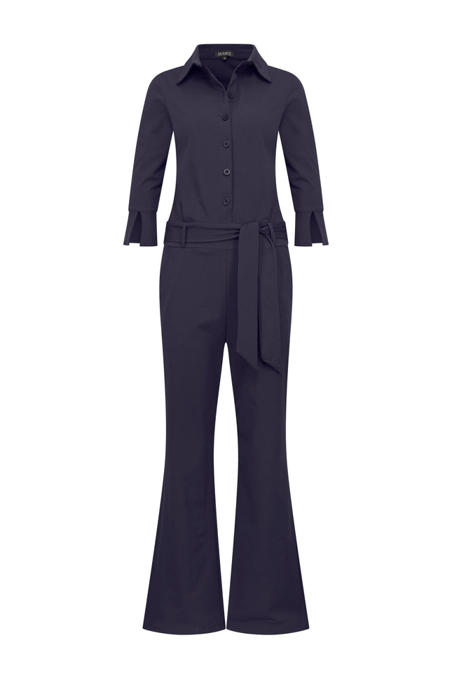 Travel jumpsuit flared navy 202154