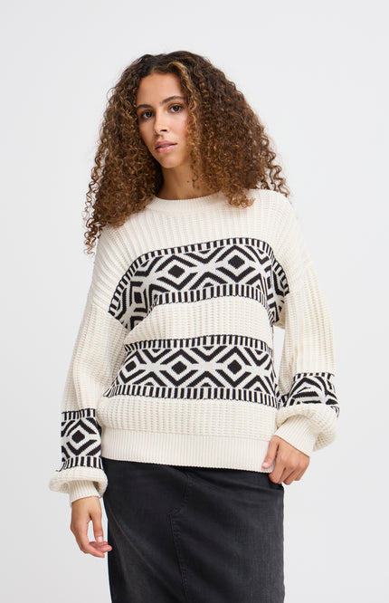 Ichi Trui ihbarisa pullover birch Stretchshop.nl