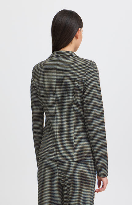 Ichi Blazer ihkate houndstooth blackgrey Stretchshop.nl