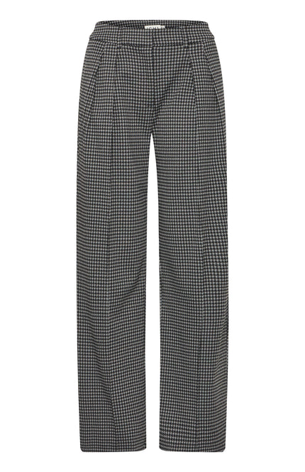 Ichi Broek ihkate houndstooth blackgrey Stretchshop.nl