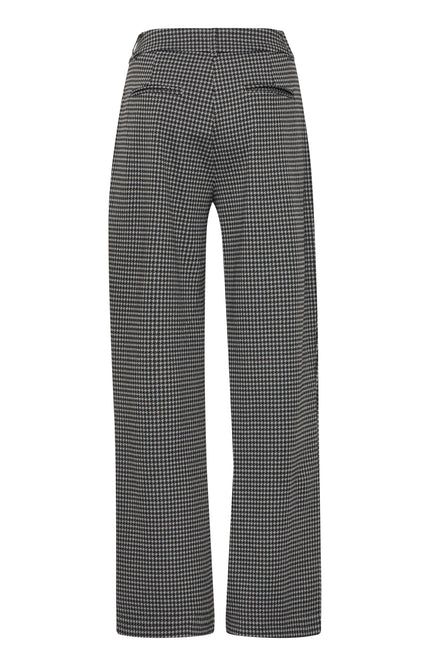 Ichi Broek ihkate houndstooth blackgrey Stretchshop.nl