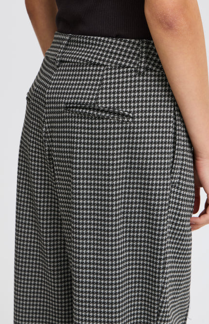 Ichi Broek ihkate houndstooth blackgrey Stretchshop.nl