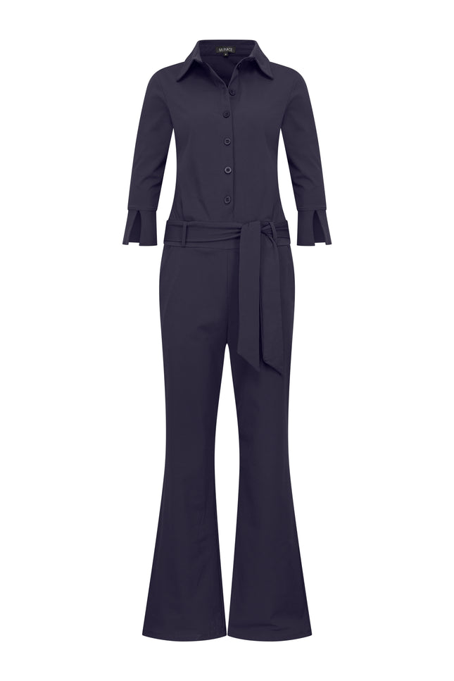 Mi Piace Travel jumpsuit flared navy 202154 Stretchshop.nl