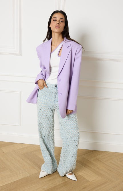 Refined Department Blazer bodi oversized lilac 800 Stretchshop.nl