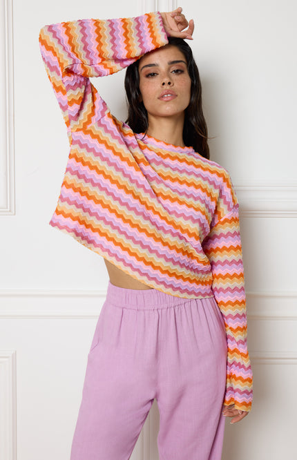 Refined Department Top nica crochet multi colour 100 Stretchshop.nl