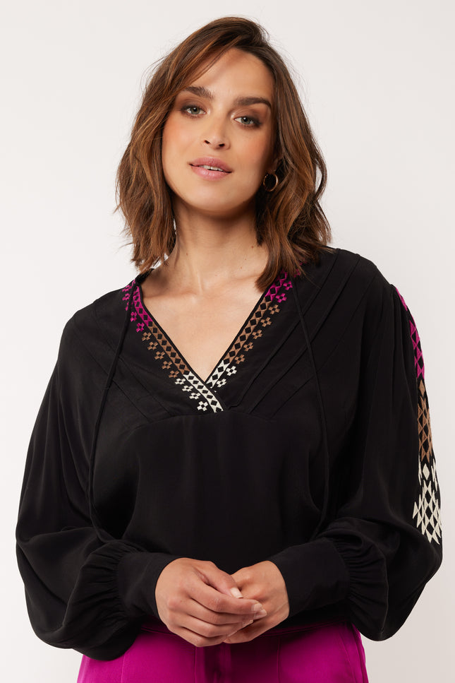 G-maxx Blouse eerin black Stretchshop.nl