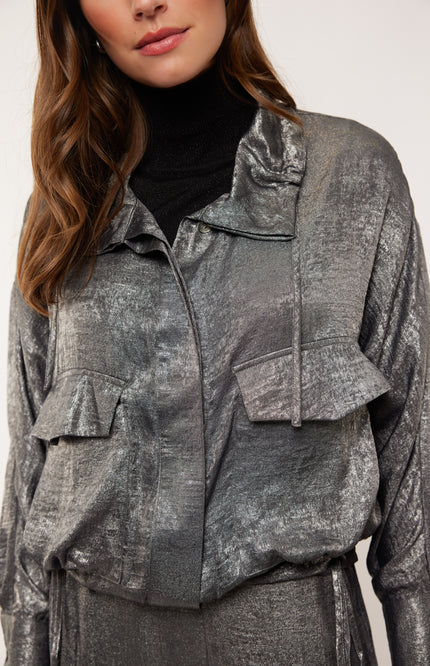 G-maxx Blouse Elodi Gray Melange Stretchshop.nl