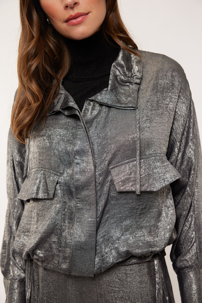 G-maxx Blouse Elodi Gray Melange Stretchshop.nl