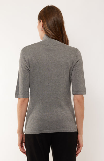 G-maxx Top Lyvia Knitting Gray Melange Stretchshop.nl