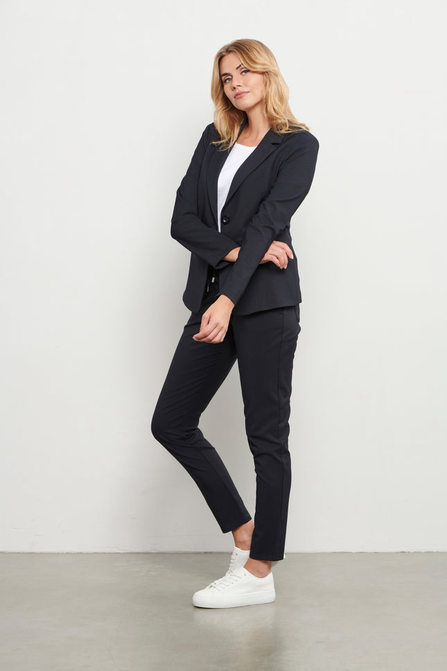 &Co woman Blazer phileine comfort twill black BZ147 Stretchshop.nl