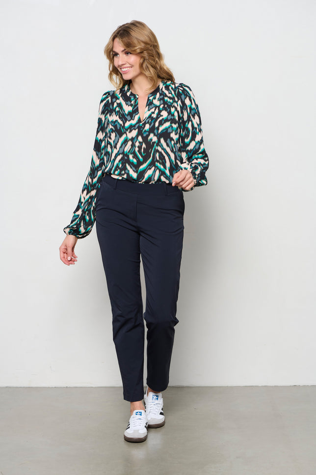 &Co woman Blouse emily mineral green BL310 Stretchshop.nl