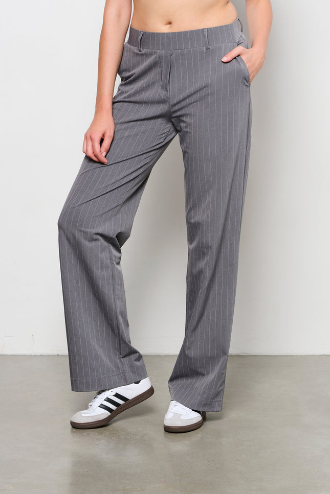 &Co woman Broek patrice stripe travel grey pa339 Stretchshop.nl