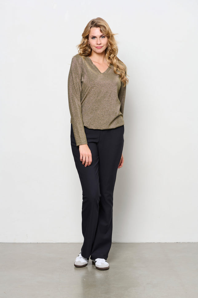 &Co woman Top vieve lurex gold TS264 Stretchshop.nl