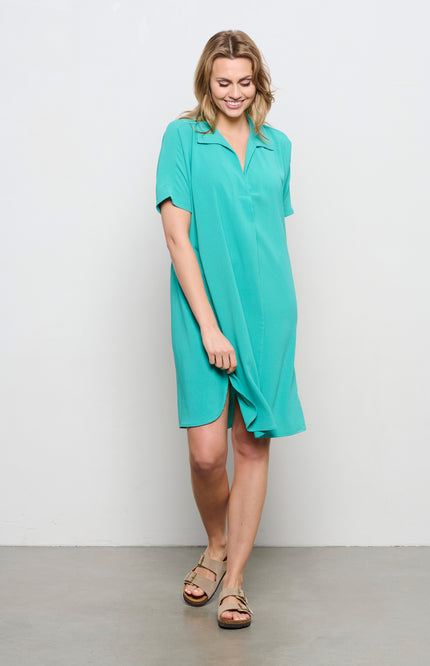 &Co woman Jurk alison turquoise DR251 Stretchshop.nl