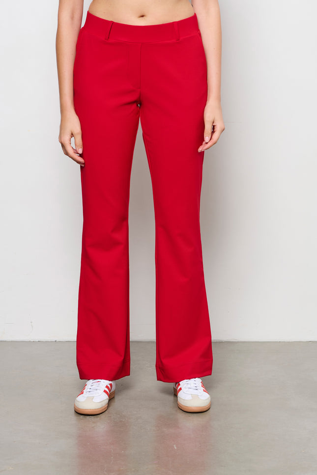 &Co woman Broek charlie comfort twill red PA282 Stretchshop.nl