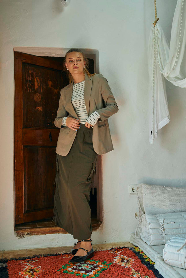 Freequent Blazer fqnanni desert taupe melange Stretchshop.nl