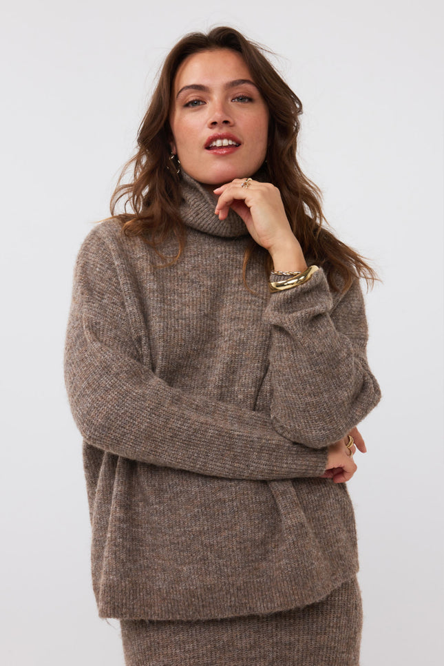 Ydence Sweater Lil Warm Grey Stretchshop.nl