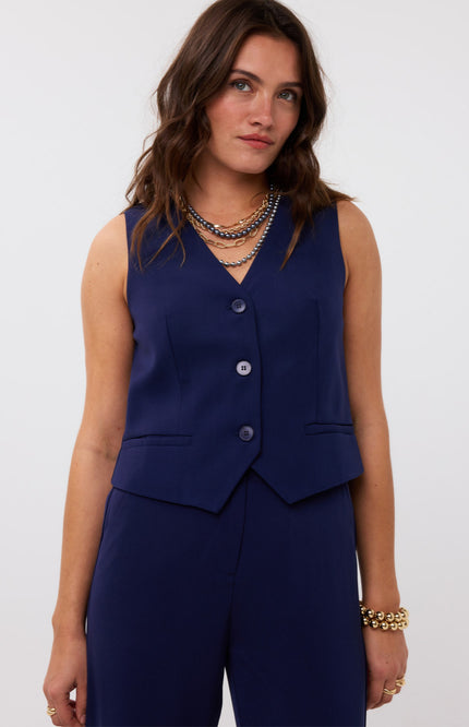 Ydence Gilet Kaia Navy Stretchshop.nl