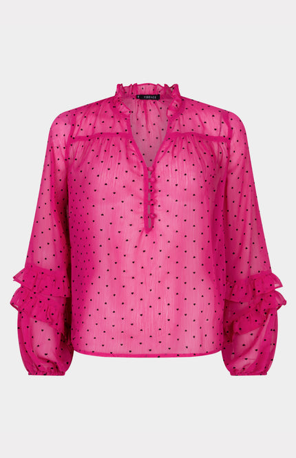 Ydence Blouse nola fuchsia Stretchshop.nl