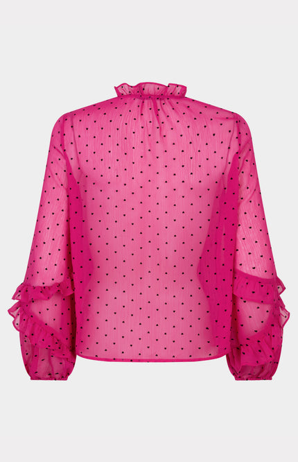 Ydence Blouse nola fuchsia Stretchshop.nl