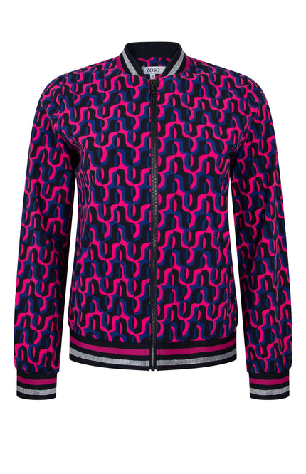 Zoso Travel Jacket Fun Navy Pink 245 Stretchshop.nl