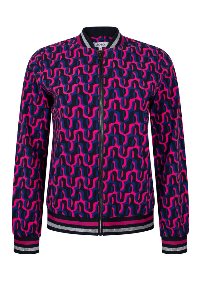 Zoso Travel Jacket Fun Navy Pink 245 Stretchshop.nl