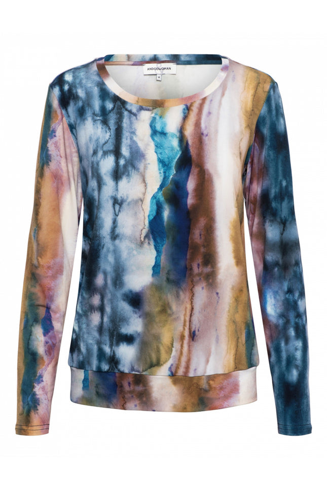 &Co woman Top linn marble denim multi to263 Stretchshop.nl