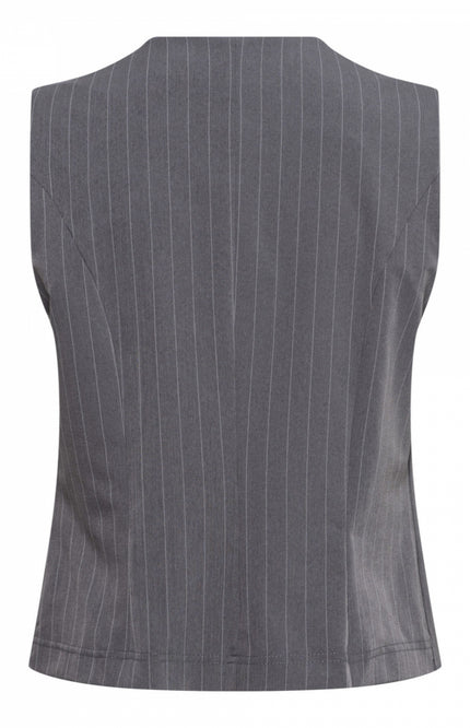 &Co woman Travel gilet priya stripe grey gl105 Stretchshop.nl