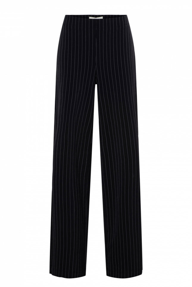 &Co woman Travel broek pelle stripe black pa340 Stretchshop.nl