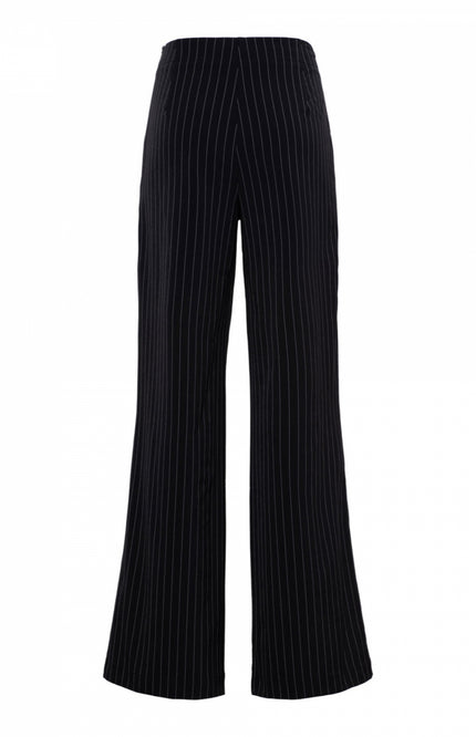 &Co woman Travel broek pelle stripe black pa340 Stretchshop.nl