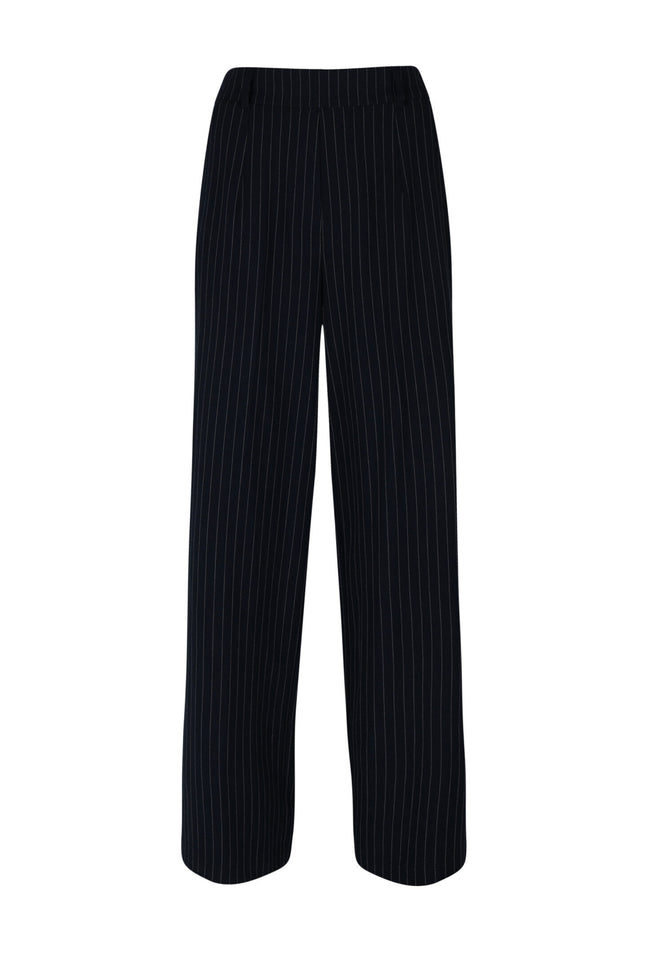 Elvira Casuals Broek maya stripe navy 24-032 Stretchshop.nl