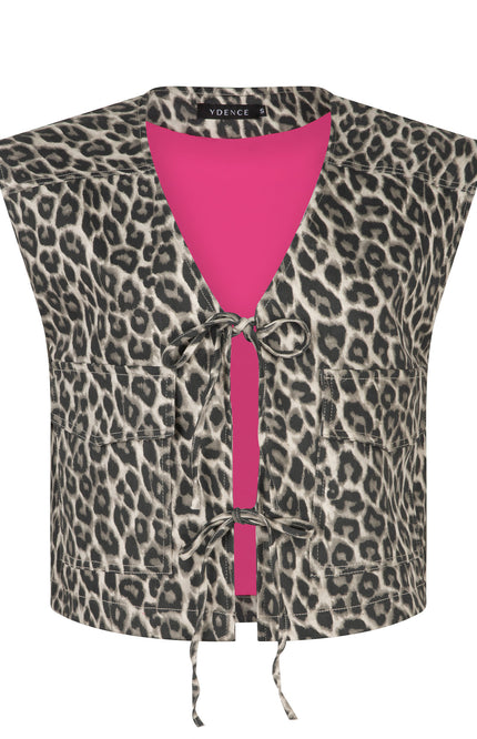 Ydence Gilet aiden leopard Stretchshop.nl