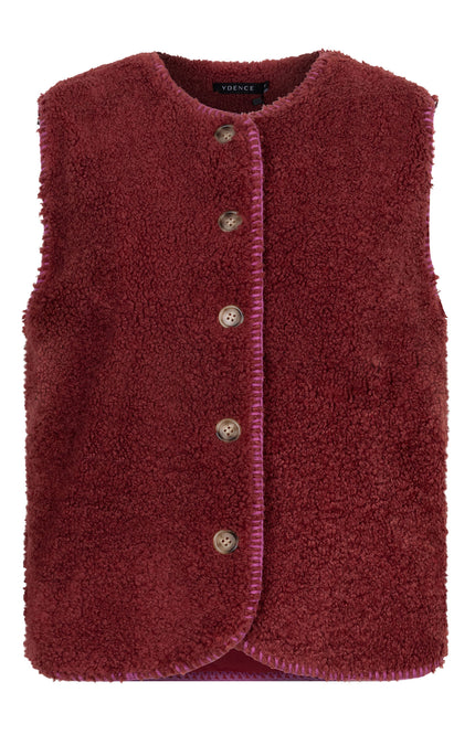 Ydence Gilet evelynn burgundy lilac Stretchshop.nl