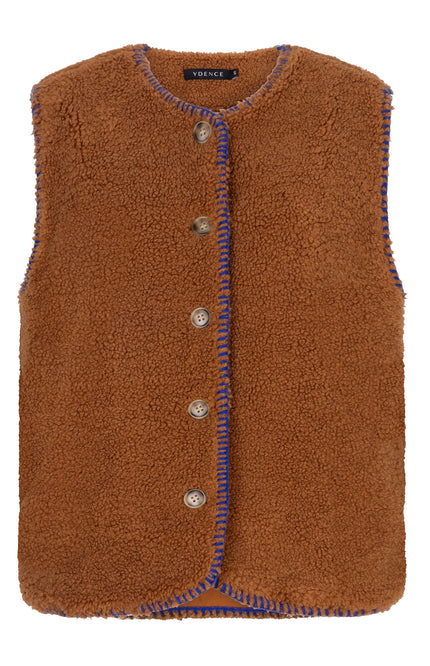 Ydence Gilet evelynn camel blue Stretchshop.nl