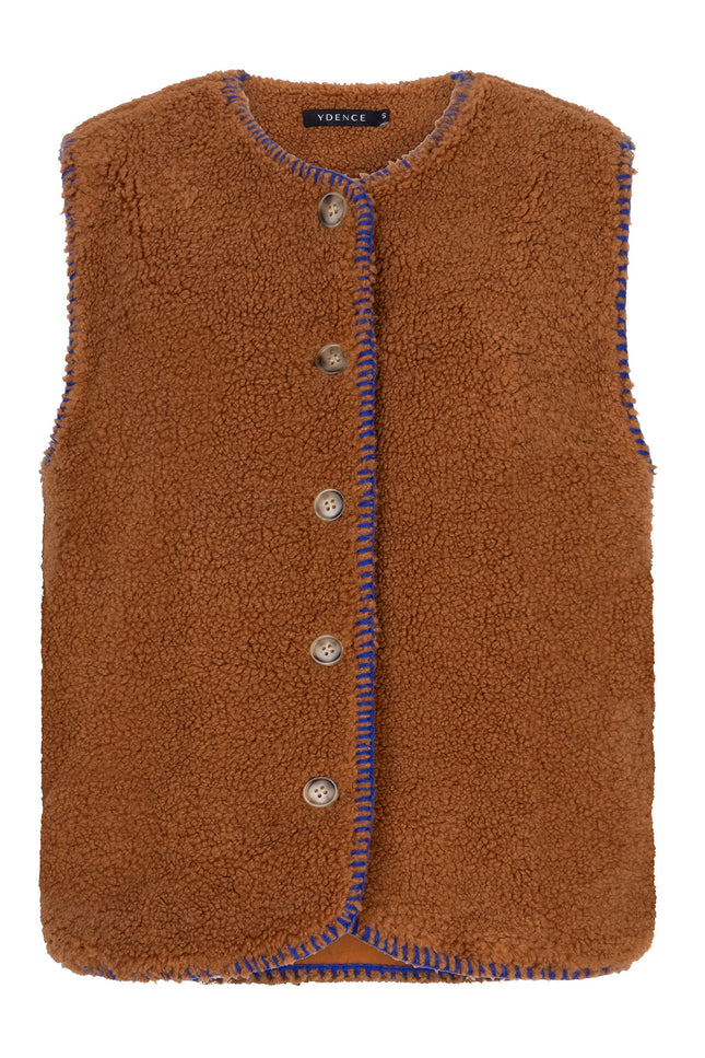 Ydence Gilet evelynn camel blue Stretchshop.nl