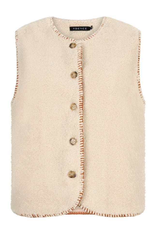 Ydence Gilet evelynn offwhite pink Stretchshop.nl