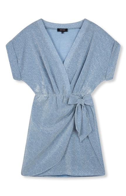 Refined Department Jurk sanne wrap light blue 200 Stretchshop.nl