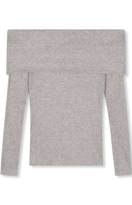 Refined Department Top lucky offshoulder mid grey R2410814658 Stretchshop.nl